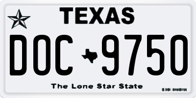 TX license plate DOC9750