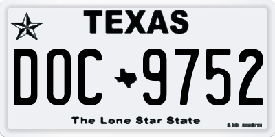 TX license plate DOC9752