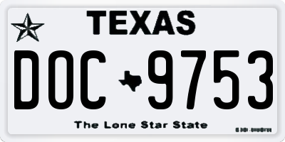 TX license plate DOC9753