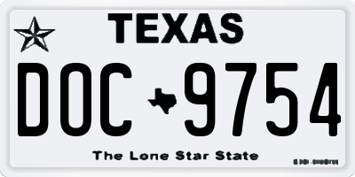 TX license plate DOC9754