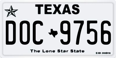 TX license plate DOC9756