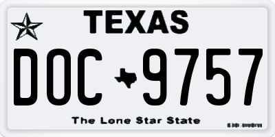 TX license plate DOC9757