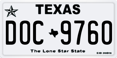 TX license plate DOC9760