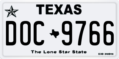 TX license plate DOC9766