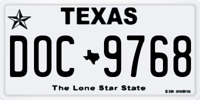 TX license plate DOC9768
