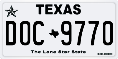 TX license plate DOC9770