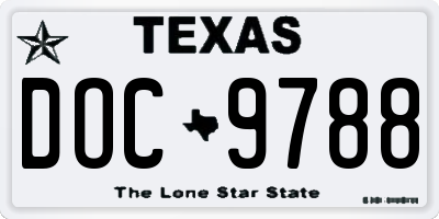 TX license plate DOC9788