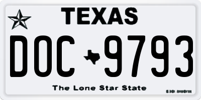 TX license plate DOC9793