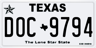 TX license plate DOC9794