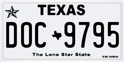 TX license plate DOC9795