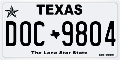 TX license plate DOC9804