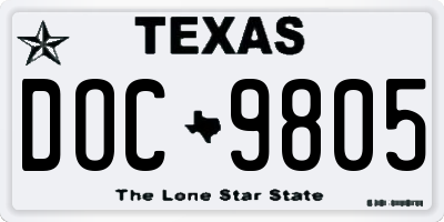 TX license plate DOC9805