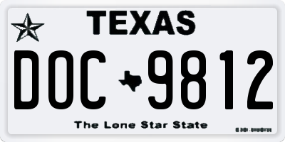 TX license plate DOC9812