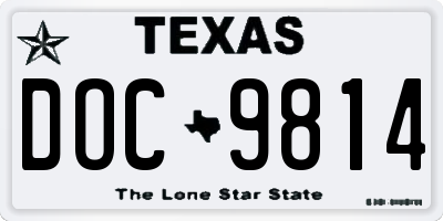 TX license plate DOC9814