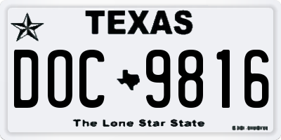 TX license plate DOC9816