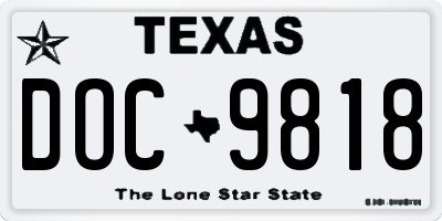 TX license plate DOC9818