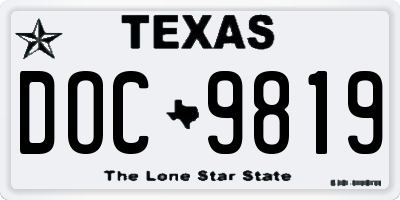 TX license plate DOC9819