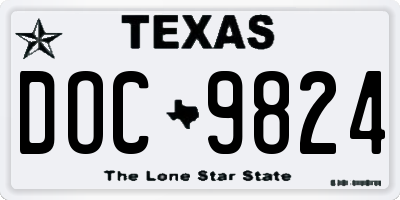 TX license plate DOC9824