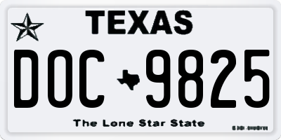 TX license plate DOC9825