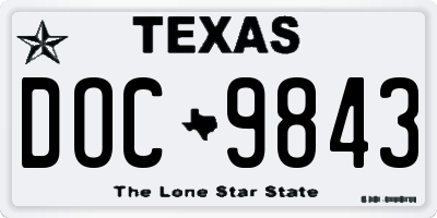 TX license plate DOC9843