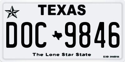 TX license plate DOC9846