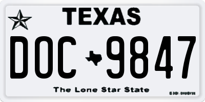 TX license plate DOC9847