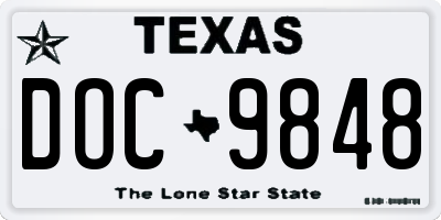TX license plate DOC9848