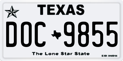 TX license plate DOC9855