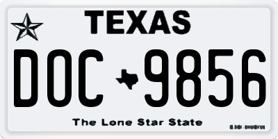 TX license plate DOC9856