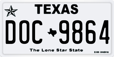 TX license plate DOC9864