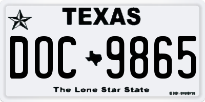 TX license plate DOC9865