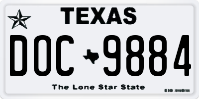 TX license plate DOC9884