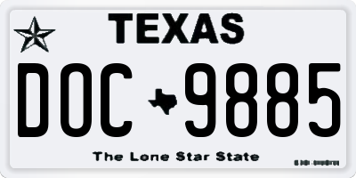 TX license plate DOC9885