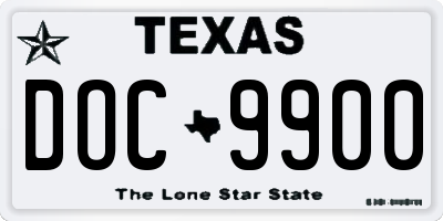 TX license plate DOC9900