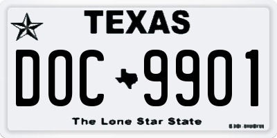 TX license plate DOC9901