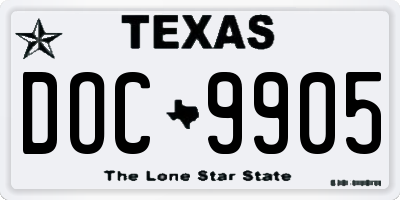 TX license plate DOC9905