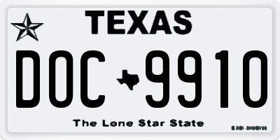 TX license plate DOC9910