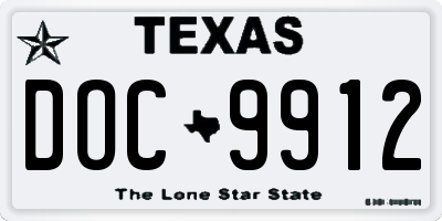 TX license plate DOC9912