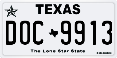 TX license plate DOC9913