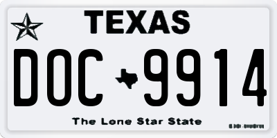 TX license plate DOC9914
