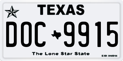 TX license plate DOC9915
