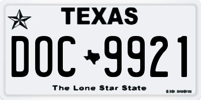 TX license plate DOC9921