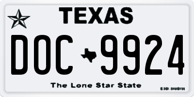 TX license plate DOC9924