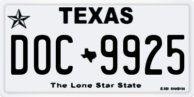 TX license plate DOC9925