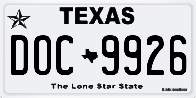 TX license plate DOC9926