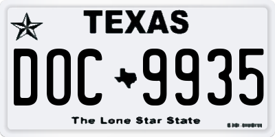 TX license plate DOC9935