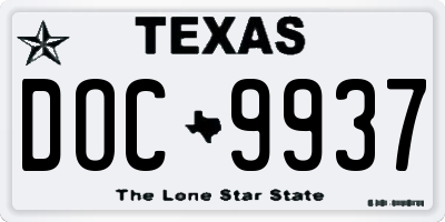 TX license plate DOC9937