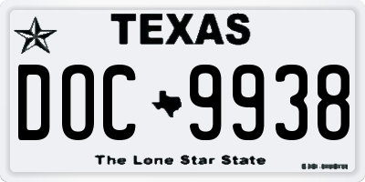 TX license plate DOC9938
