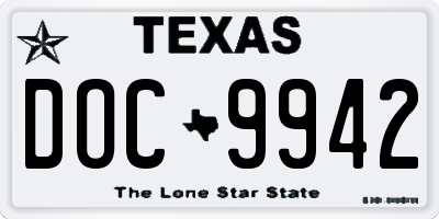 TX license plate DOC9942