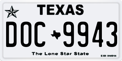 TX license plate DOC9943